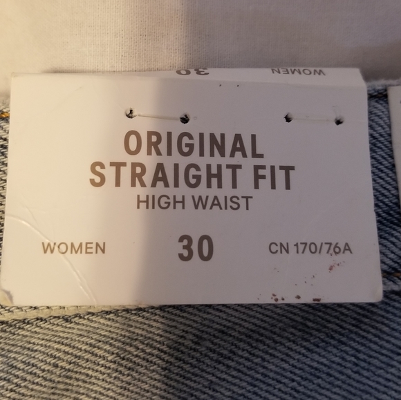 NWT H&M Original Strainght Fit Hogh Waist & Denim Size 30 Color Light Blue - Picture 7 of 10